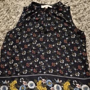 Floral Sleeveless Top - Black Multicolor